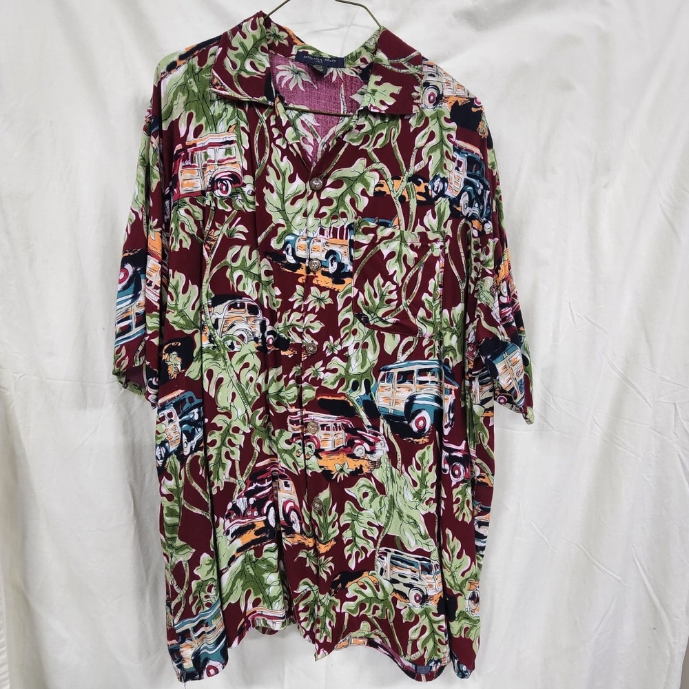 Banana Split Hawaiian Car Button Down Shirt XL